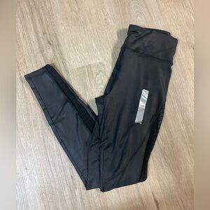 Forever 21 Athletics Leggings Black Mesh Panel Size Small